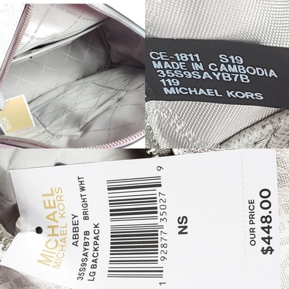 💕LAST 1💕Michael Kors Bright White Abbey Backpack - Picture 4 of 5